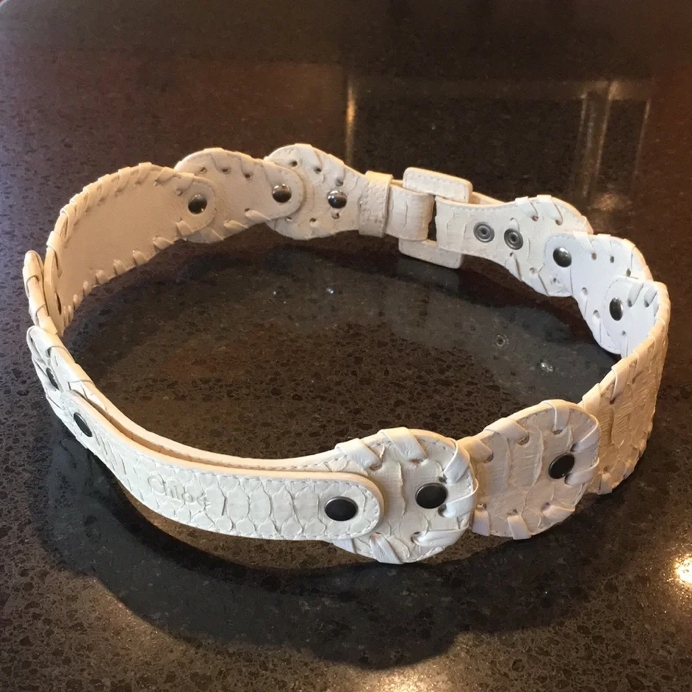 Chloe genuine python Snake whip stitch belt size 75